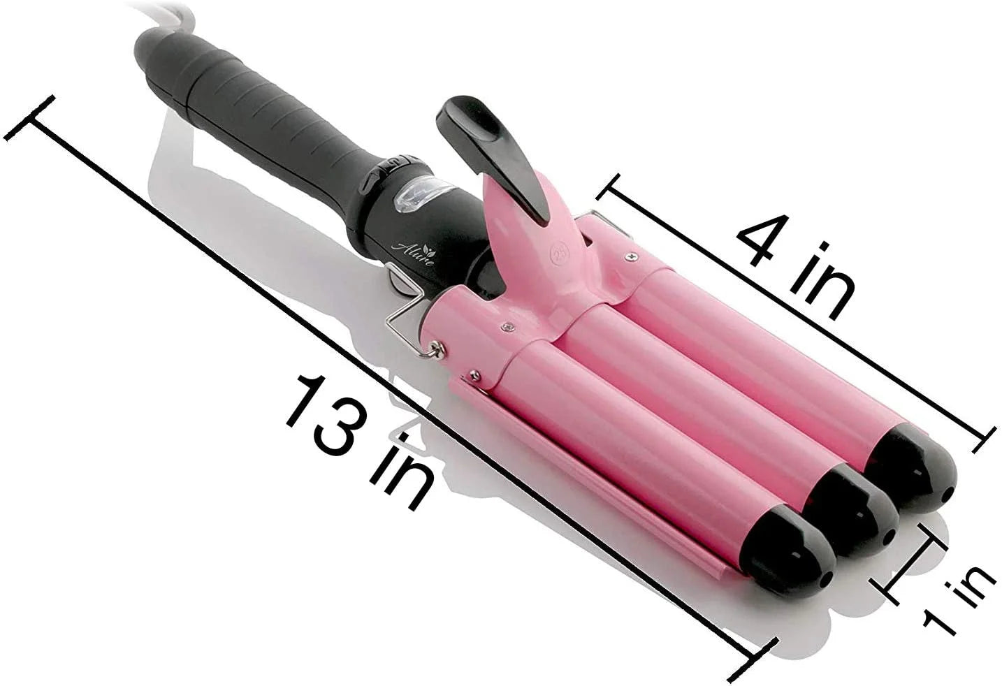 3 Barrel Curling Iron Wand, 1" Ceramic Triple Barrels Hair Crimper with LCD Display, Gift for Mother'S Day, Pink