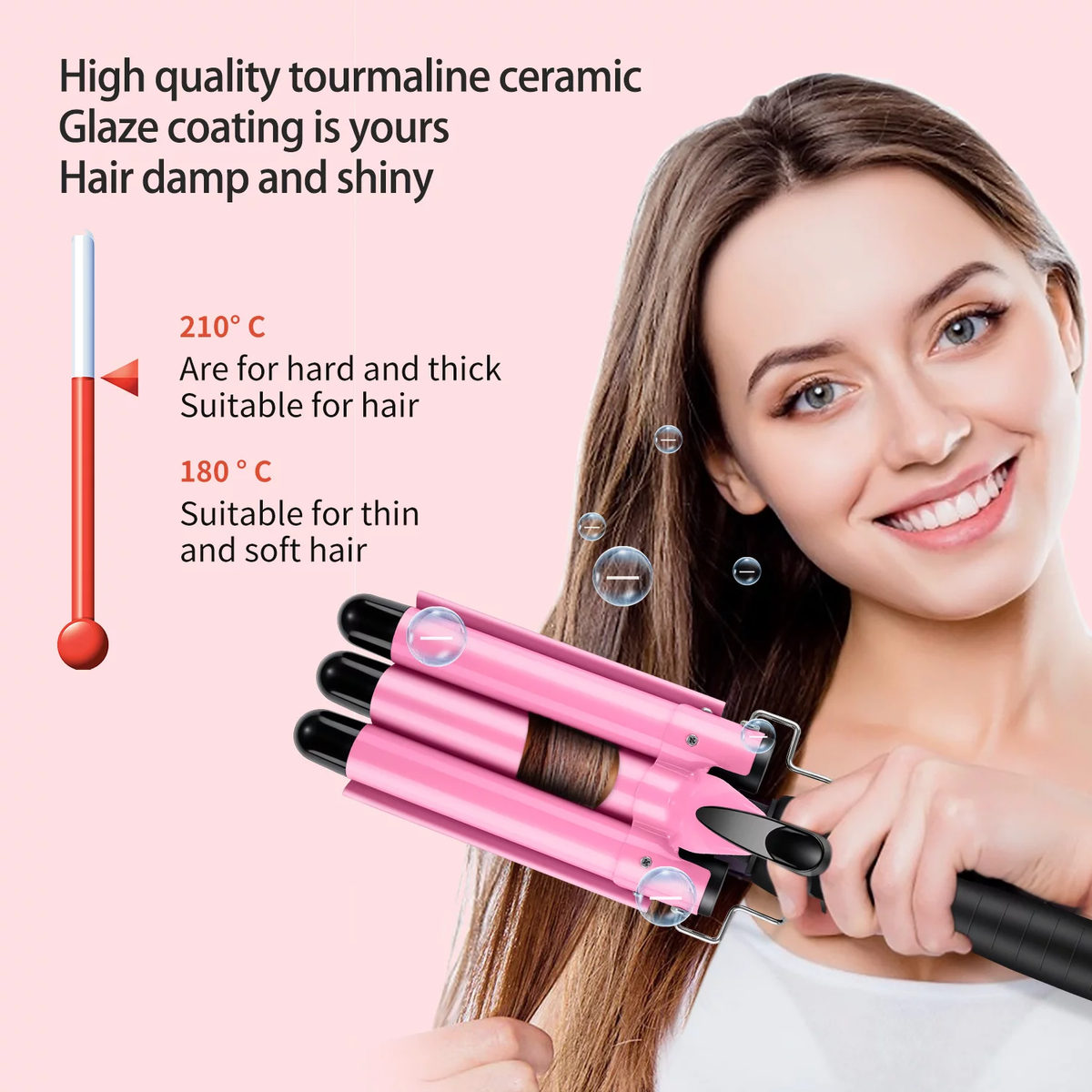 3 Barrel Curling Iron Wand,  1