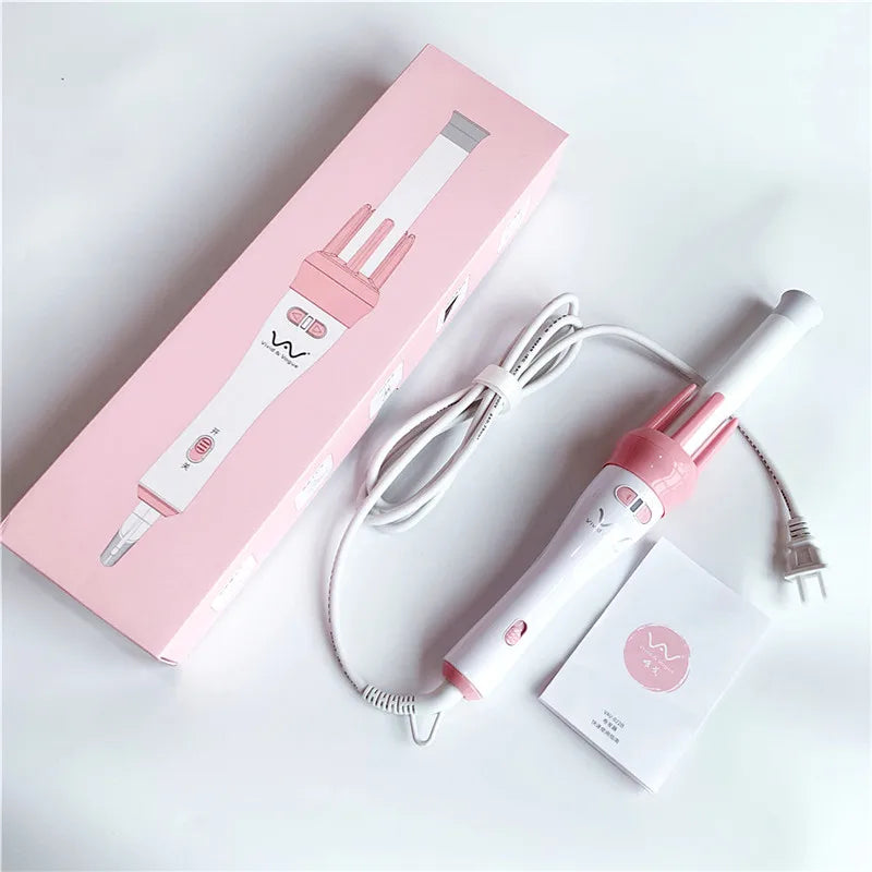 Vivid&Vogue 28Mm Magic Curler Set Pink Automatic Curler Lazy Curler with Free Hair Clip Comb (VAV-022B Authentic)