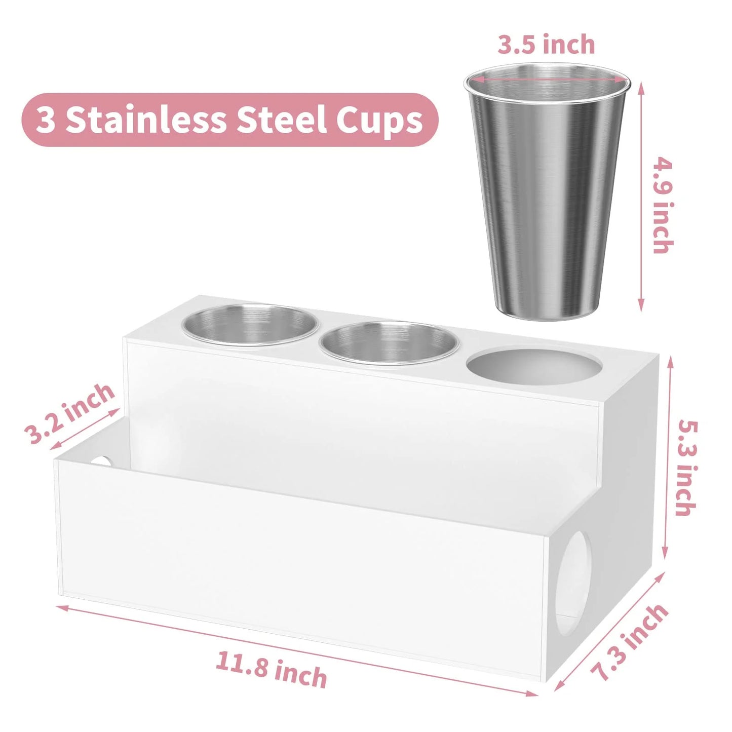 Hair Tool Organizer, Acrylic Hair Blow Dryer Curling Tool Holder, Bathroom Countertop Vanity Organizers and Storage Stand for Accessories, Makeup, Toiletries, White