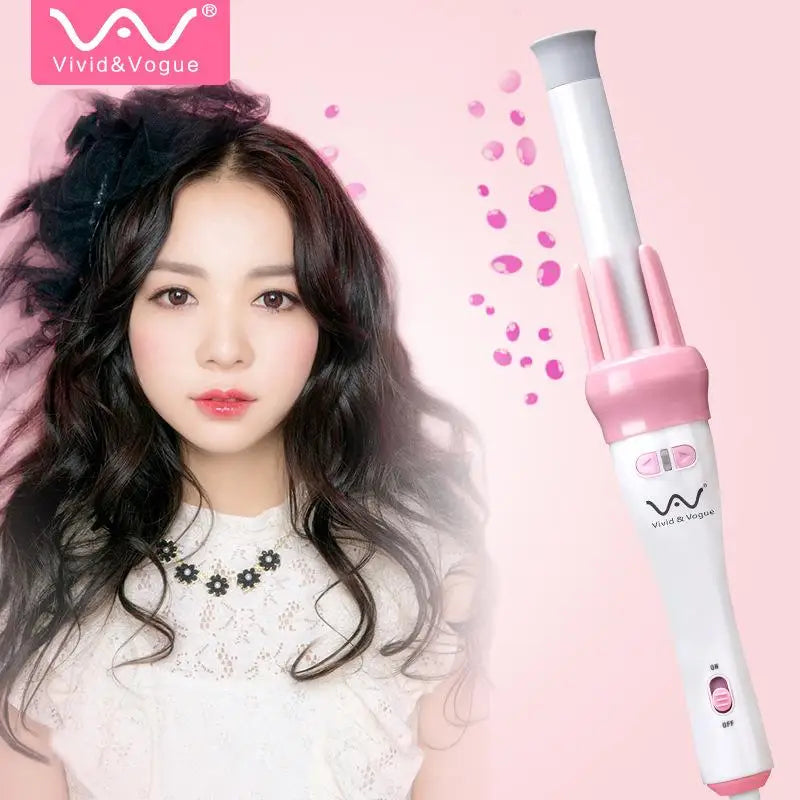 Vivid&Vogue 28Mm Magic Curler Set Pink Automatic Curler Lazy Curler with Free Hair Clip Comb (VAV-022B Authentic)
