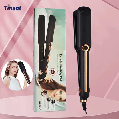 Professional Ceramic Hair Straightener, Negative Ion Wide Plate, Adjustable Temperature Hair Straightening Clip