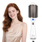 Hair Dryer Brush Blow Dryer in One,  Oval Hot Air Brush with Negative Ion&1100W, White