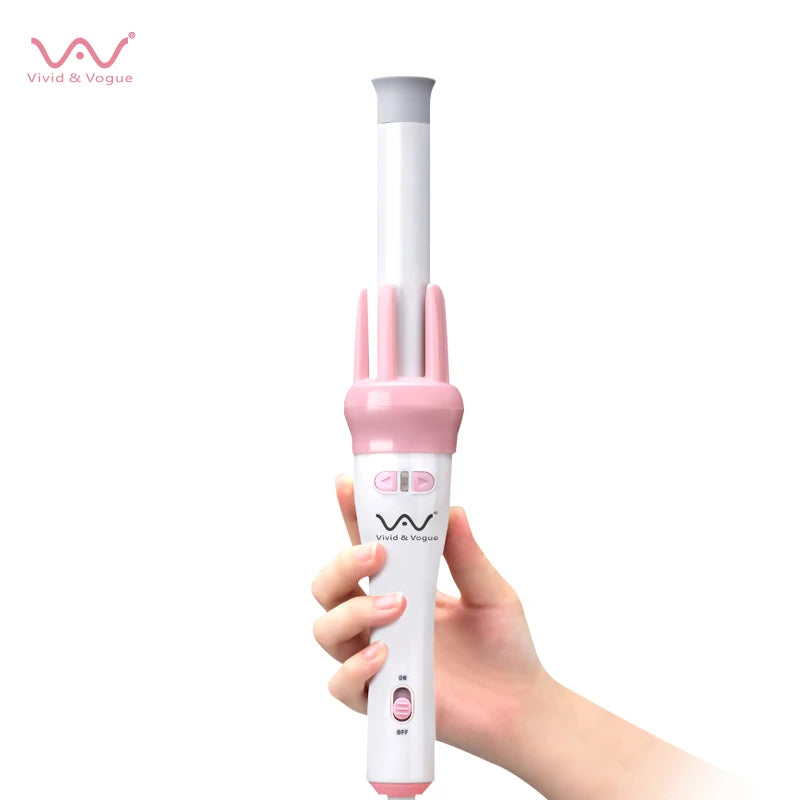 Vivid&Vogue 28Mm Magic Curler Set Pink Automatic Curler Lazy Curler with Free Hair Clip Comb (VAV-022B Authentic)